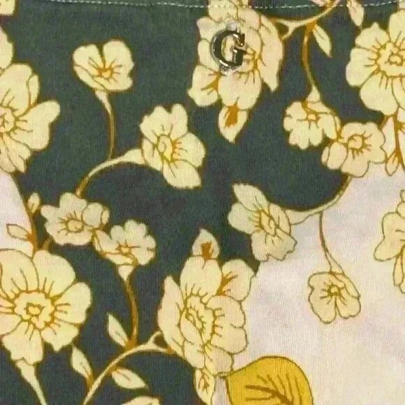 Women's Cropped Hawaiian Print Guess Tank Top, “Eco Shayna Cutout Crop Top”, Siz - Picture 9 of 11